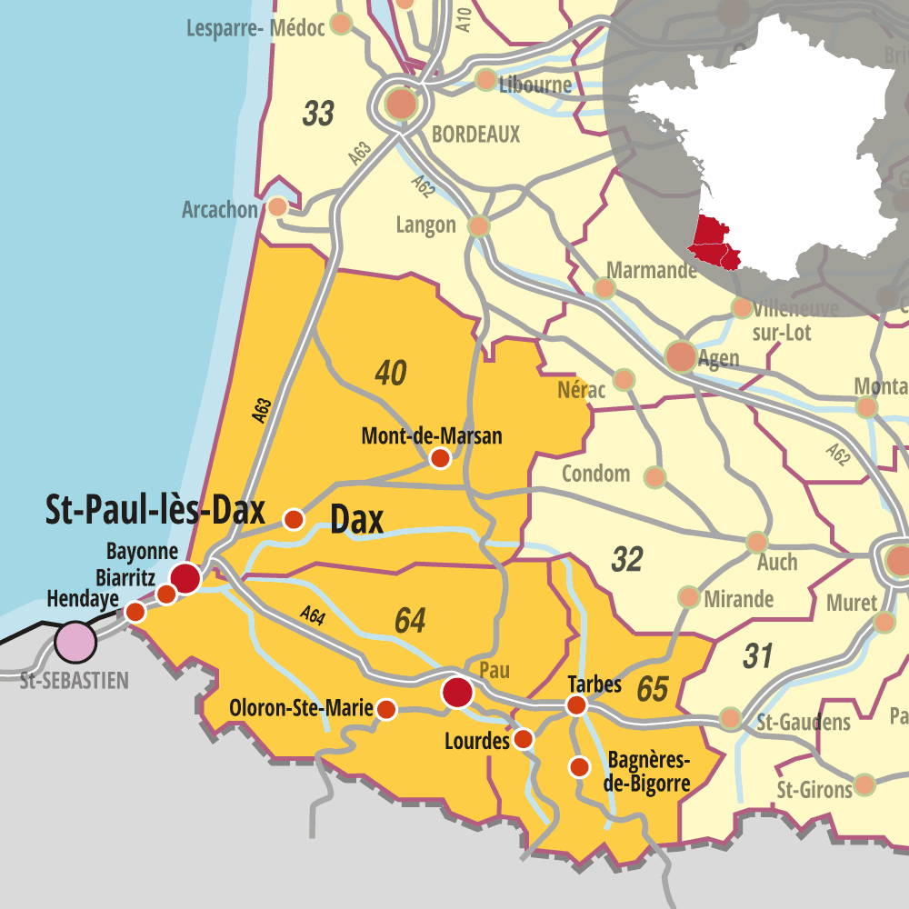 carte-zone-etude-huissiers-dax